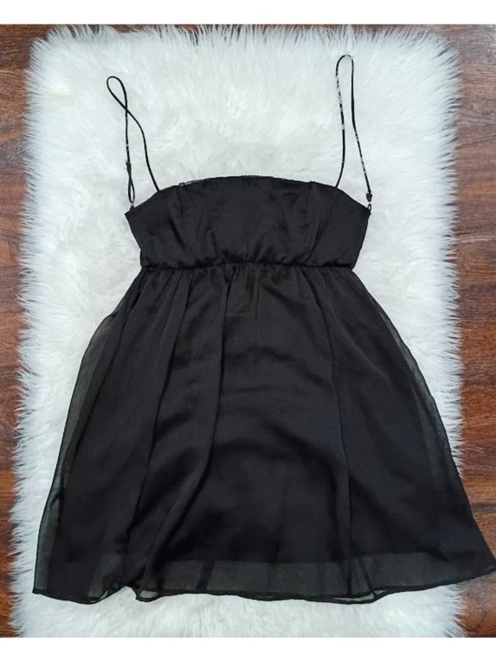 Lucy In The Sky Black SZ Large Babydoll Chiffon Whimsy Harajuku Dress - Picture 2 of 11